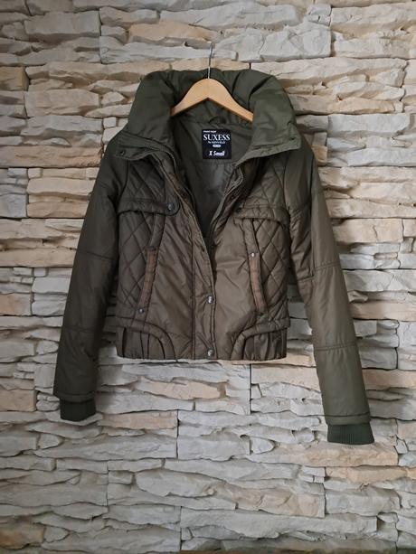 Prechodná khaki bunda, kenvelo,xs