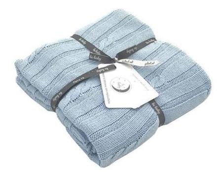 Poldaun pletená deka modrá 100x75cm,