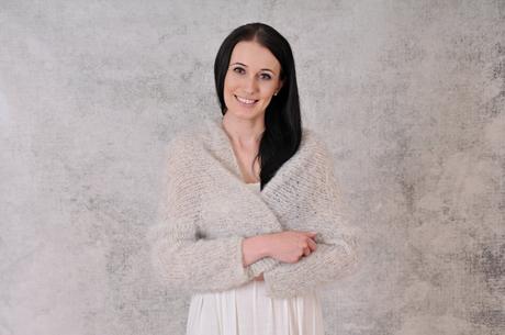 Mohérové dlhšie svadobné bolerko, 