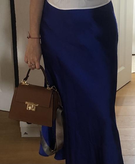 Hnedá malá kožená kabelka, 