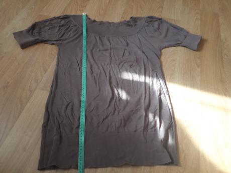 Pletene tenotenska tunika saty tricko sedo hnede, marks & spencer,m