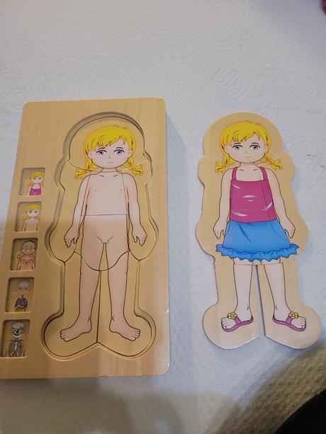 Drevené puzzle - anatómia dievča, 