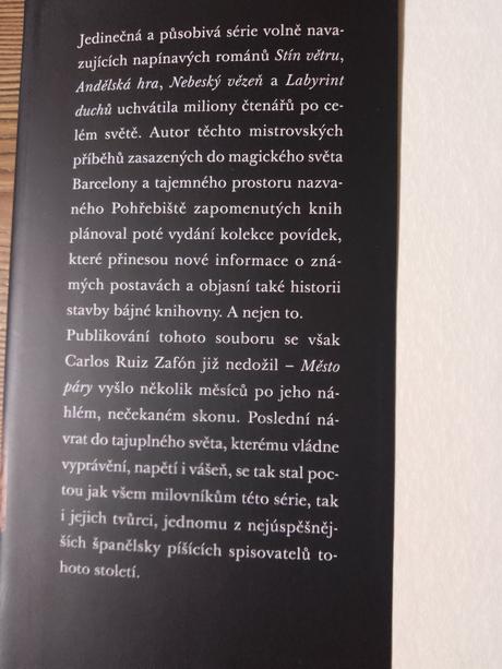Carlos ruiz zafón - město páry,