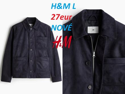 Nopová bunda hm tmavomodrá, h&m,l