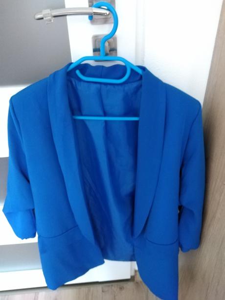 Modré sako s 3/4 rukávom, s
