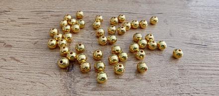 Korálky 10 mm - zlaté, 