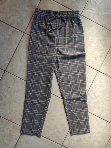 Dámske sivé kárované rovné nohavice f&f, f&f,38