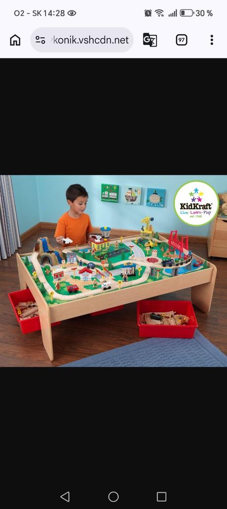 Stolík zo železnicou kidkraft, 