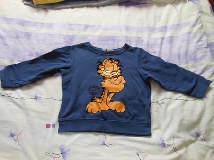 Tmavomodrá mikinka h&m garfield 86/92, h&m,86