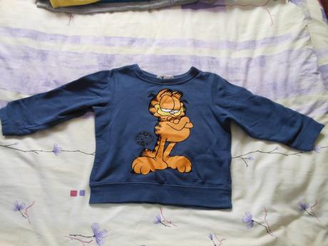 Tmavomodrá mikinka h&m garfield 86/92, h&m,86