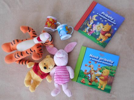 Macko puf  plyšaky,hrnčeky,knihy,, 