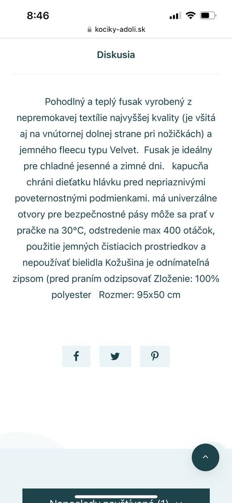 Detsky fusak, tesoro