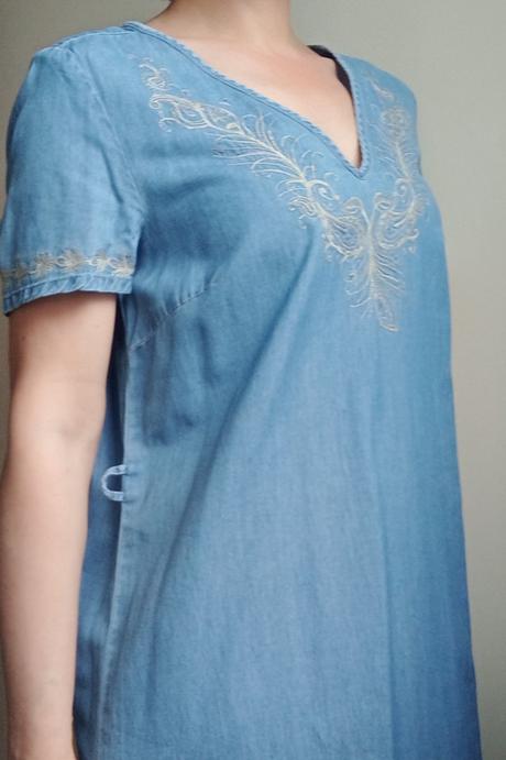 Riflové šaty s výšivkou (už s poštovným), george,38