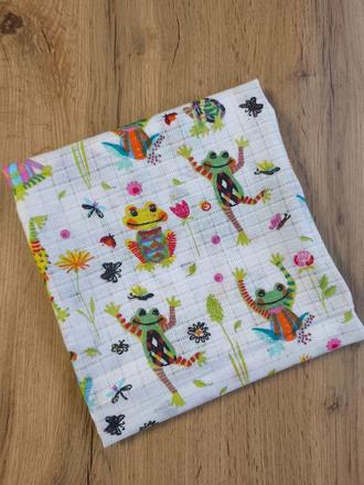 Bavlnená plienka veselé zabky, 