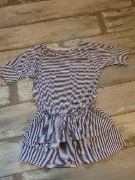 Modrobielo pásikavé letné šaty m/l, l