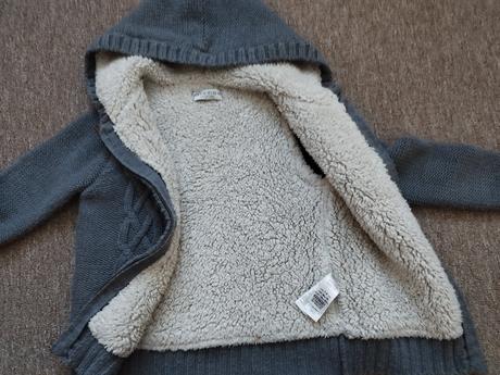 Teplý sveter na zips s kapucňou 7-8r, marks & spencer,128