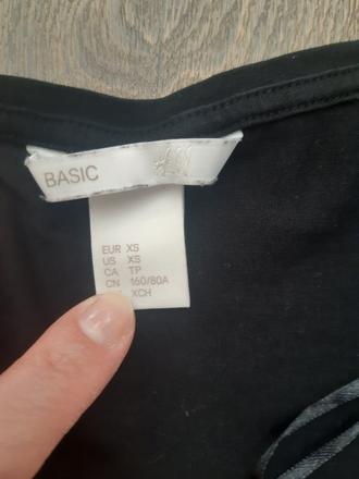 Čierne elastické tričko h&m, h&m,xs