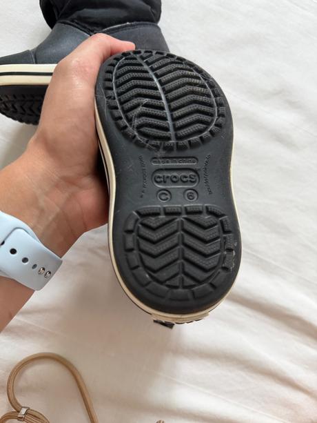 Čierne detské snehule crocs na suchý zips, crocs,22