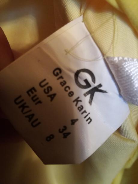 Zlte spolocenske saty + kravata, 38