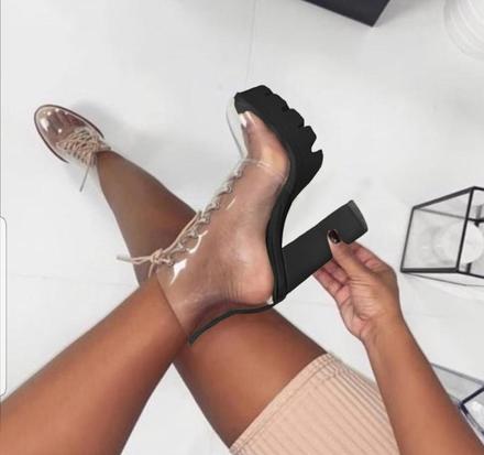 Transparentné čižmy kardashian, 39