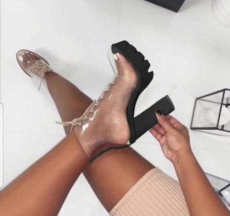 Transparentné čižmy kardashian, 39