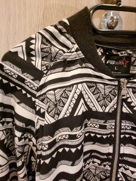 Čierno-biela mikina/bunda, fishbone,l