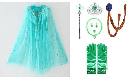 Plášť anna frozen elza ľadové kráľovstvo + doplnky,