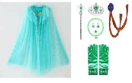 Plášť anna frozen elza ľadové kráľovstvo + doplnky,