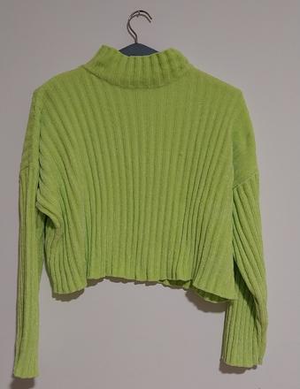 Limetkový crop pulóver zn. fb sister, fishbone,s