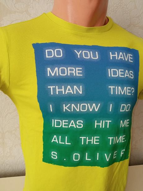 Zeleno-žlté tričko s potlačou a nápismi (140), s.oliver,140