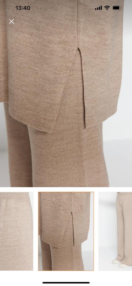 Pletený nohavicový komplet set, s