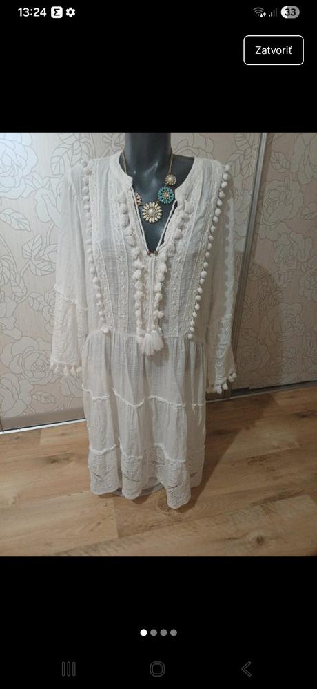 Biele letne plážové saty, f&f,42