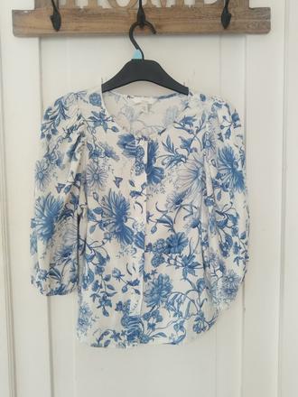 Blúzka s naberanými rukávmi, h&m,xs