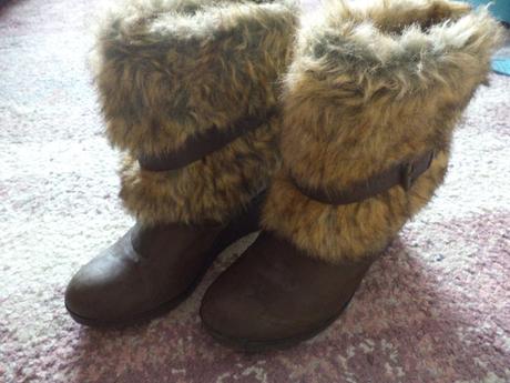 Chlpaté čižmičky na platforme, 40