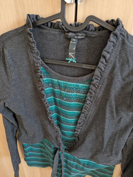 Tričko/kardigan s vestou, m