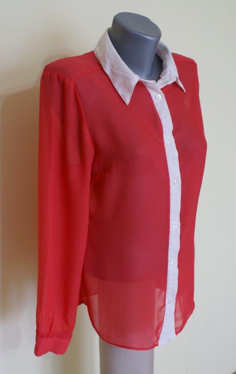 Transparentná blúzka, papaya,l