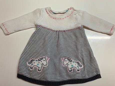 Krásne pletené teplè šatičky 3-6 mes, f&f,68