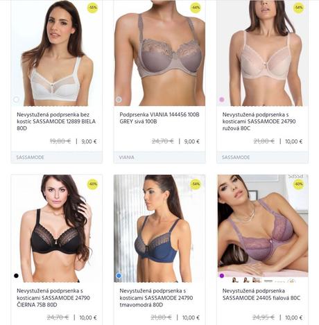 Nevystužené podprsenky zo zruš. eshopu rôzne, 70b - 100b