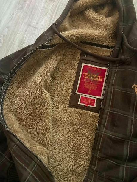 Bunda zateplená hnedá karo xxxl, xxxl