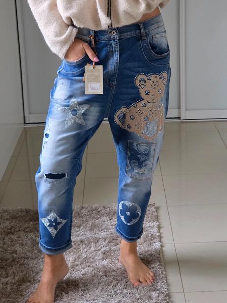 Nové boyfriend elastické rifle, džínsy vel. l, l