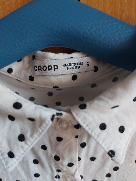 Biela bodkovaná košeľa blúzka, s