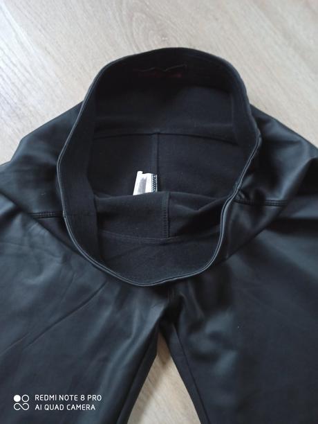 Čierne koženkové leginy, xxl