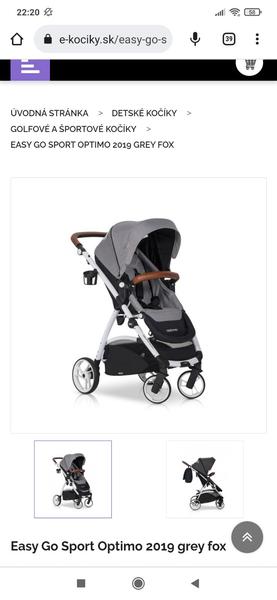Športový kočík EasyGo Optimo Sport 2019 grey fox
