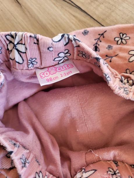 Podšité menčestrové nohavice, 98