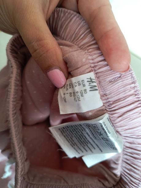 Ružove zateplené nohavice hm 80, h&m,80