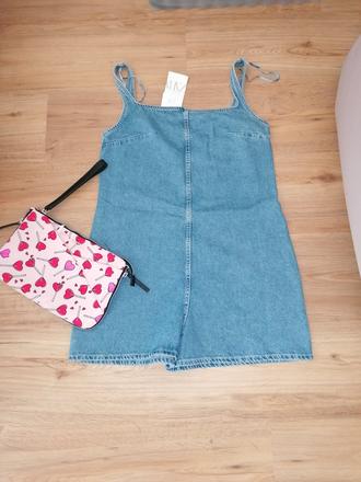 Zara dzinsovy festivalový overal, zara,l