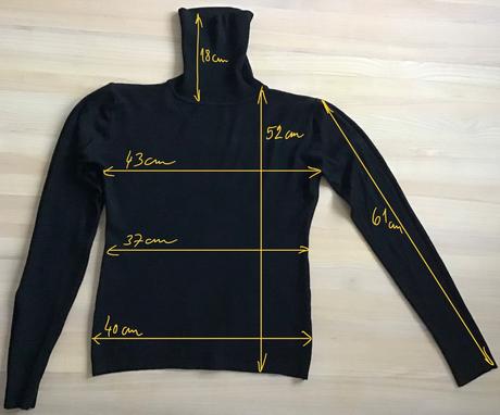 Čierny vlnený rolák veľ. s, s