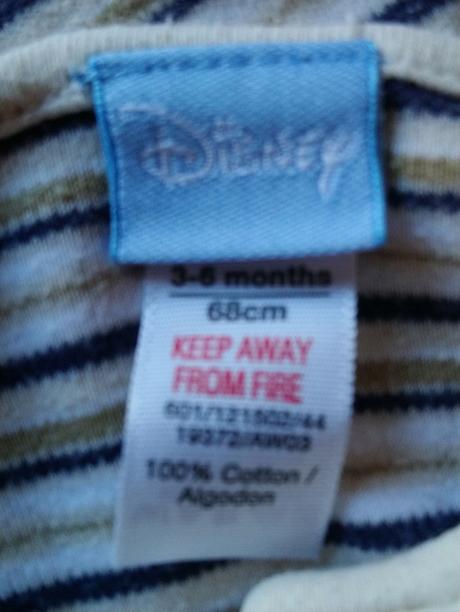 Bavlnený pásikavý overal 2 ks, disney, disney,68