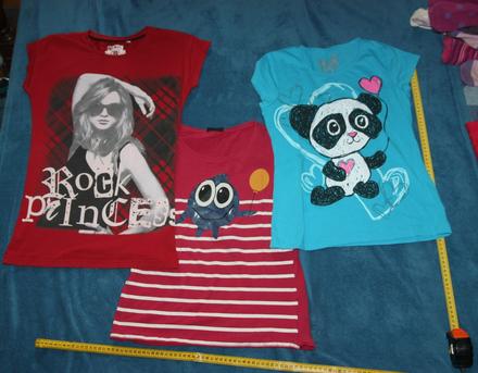 3x tricko 158/164- cena spolu, 158