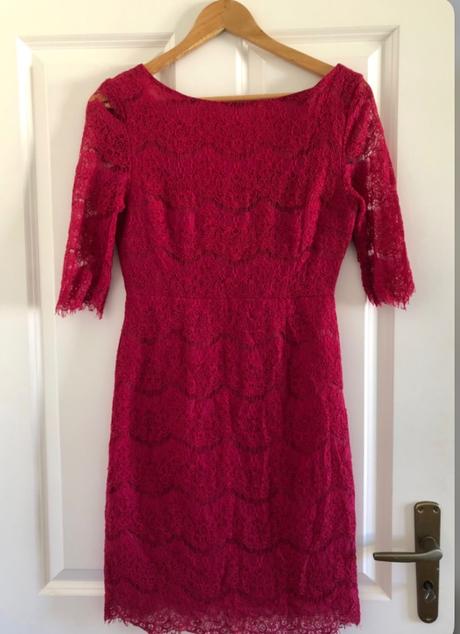 Cyklámenové čipkované šaty gate, s/36, gate,s